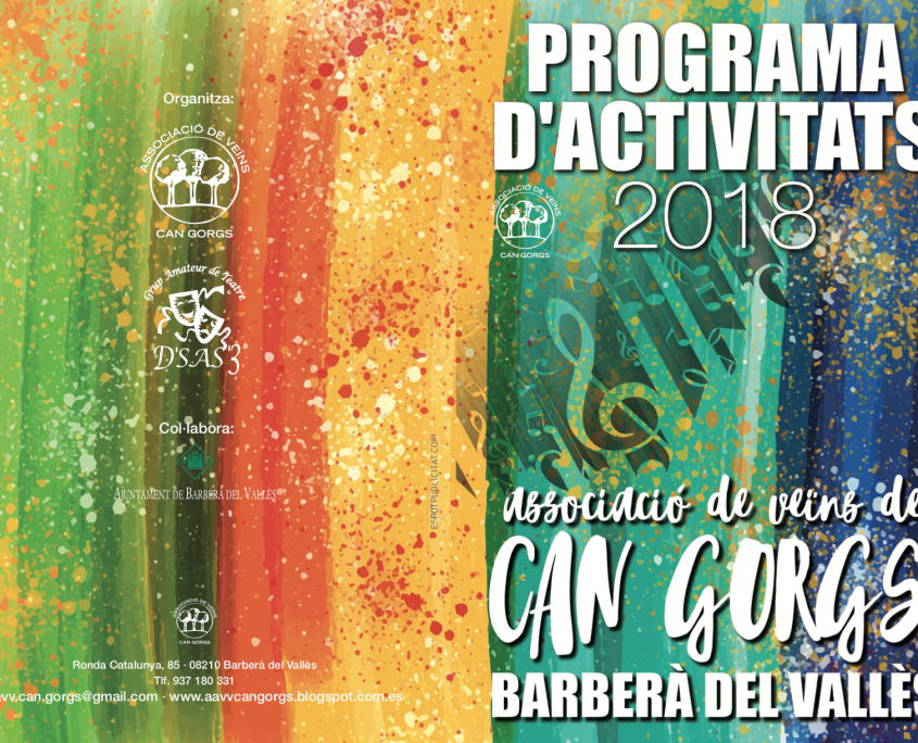 Programa activitats Can Gorgs 2018